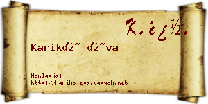 Karikó Éva névjegykártya