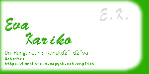 eva kariko business card